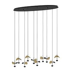 красивые 390342 Люстра диммируемая DRACERA, 10X2,3W (LED), 3000K, 2800lm, L1120, B330, H1500, сталь, черный/сталь, черный, золотой в интернет-магазине