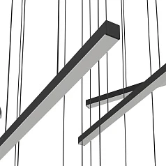 фото 390351 Люстра диммируемая LINDOZA, 12X8,4W (LED), 3000K, 12000lm, ?780, сталь, черный/пластик, белый