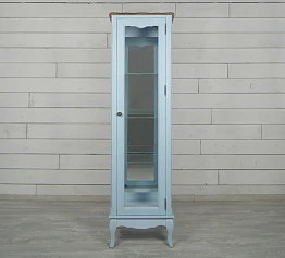 красивый Шкаф "Leontina Blue" для посуды узкий/низкий арт ST9319B