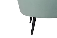 Низкое кресло ракушка Pearl Green на черных ножках