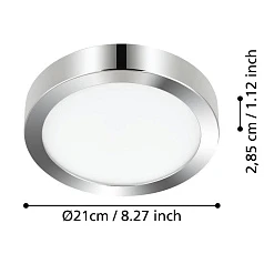 заказать 900641 Накладной светильник FUEVA 5, 17W (LED), 3000K, IP44, ?210, сталь, хром / пластик, белый в интернет-магазине