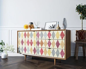 Комод "Bruni print" с ящиками и дверкой арт BR-02P