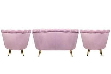 Комплект кресел и дивана ракушка Pearl Double Pink