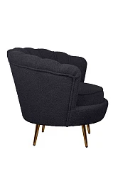 стильное Низкое кресло ракушка Pearl Black Boucle