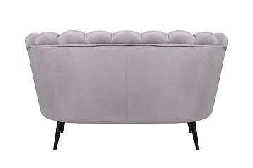 Диван ракушка Pearl Double Grey на черных ножках