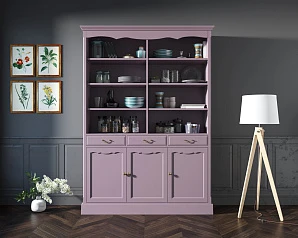 фото Двухсекционный шкаф Leontina Lavanda для посуды арт ST9330/3L в интерьере