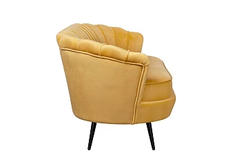купить Дизайнерский диван Pearl Triple Yellow на черных ножках