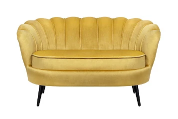 Дизайнерский диван Pearl Double Yellow на черных ножках в интернет-магазине