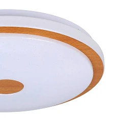 900598 Настенно-потолочный светильник LANCIANO 1, LED 24W, 1900lm, H75, ?400, сталь, дерево, белый, коричневый/пластик с эффектом кристаллов, белый, х