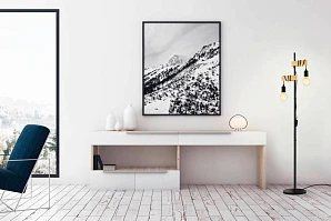 заказать 32919 Торшер с ножн. выкл. TOWNSHEND, 2х10W (E27), L205, B250, H1665, сталь, дерево, черный, коричне