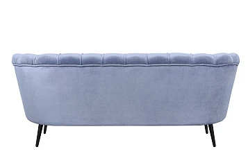 Диван ракушка для гостиниц Pearl Triple Blue на черных ножках в интернет-магазине