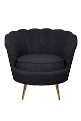 Низкое кресло ракушка Pearl Black Boucle в интернет-магазине