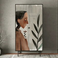 заказать Шкаф двухдверный "Emerson Art Женщина с цветком" арт EM091/Art2
