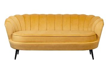 фото Дизайнерский диван Pearl Triple Yellow на черных ножках