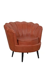 заказать Низкое кресло ракушка Pearl Brown на черных ножках