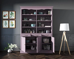 фото Двухсекционный шкаф Leontina Lavanda для посуды арт ST9330/3L в интерьере