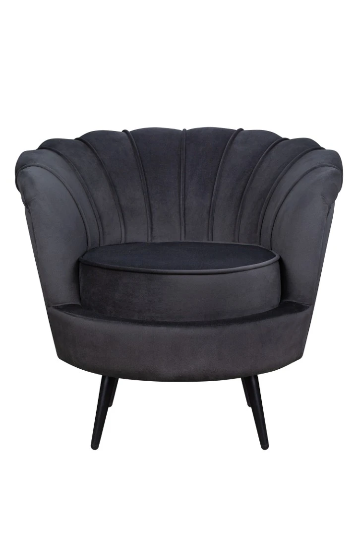 заказать Низкое кресло ракушка Pearl черный на черных ножках