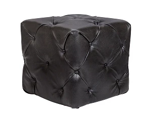 фото Дизайнерский пуф Amrit Black Leather