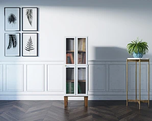 Шкаф-витрина "Andersen" с рифлеными стеклами арт AN14WH на заказ в интернет-магазине