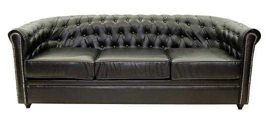 фото Диван кожаный Karo Black 3S в интерьере