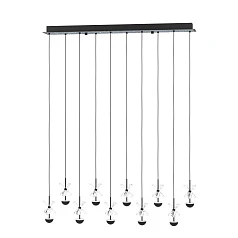 купить 390276 Люстра диммируемая PIANOPOLI 2, 43X1,8W (LED), 3000K, 10320lm, ?780, сталь, черный/переливающееся стекло, прозрачный