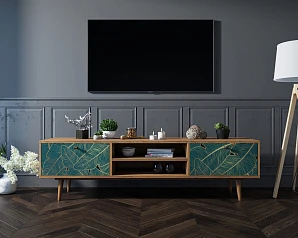 красивый Комод "Berber" с нишей низкий под TV арт BB49/Print_41 в интернет-магазине