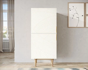 купить стильные Вертикальный комод с двумя дверками "Line" LN05/GR1/beige в интернет-магазине