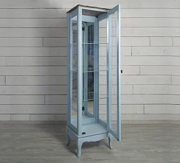красивый Шкаф "Leontina Blue" для посуды узкий/низкий арт ST9319B