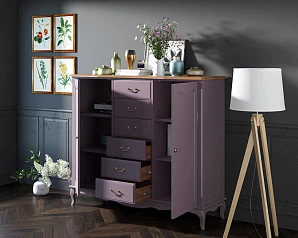 заказать Комод Leontina Lavanda с шестью ящиками и дверками арт ST9350L