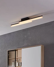 купить 900844 Настенно-потолочный светильник PALMITAL, 2X11W (LED), 3000K, 2700lm, IP44, L880, B100, H90, алюминий, сталь, черный / пластик, матовый