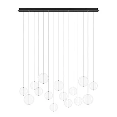 заказать 390334 Люстра диммируемая ESPARDELLO, 8X5,4W (LED), 3000K, 4080lm, L1170, B200, H1500, сталь, черный/стекло, прозрачный