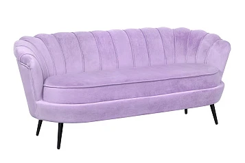 Диван ракушка для гостиниц Pearl Triple Purple на черных ножках