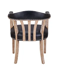 стильный Мягкий стул с подлокотниками Tanner Black Leather