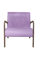Низкое кресло с деревянными подлокотниками Mody Purple фиолетовое на заказ