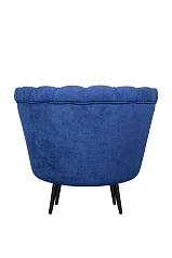 Низкое кресло ракушка Pearl синий на черных ножках в интернет-магазине