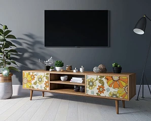 купить красивый Комод "Berber" с нишей низкий под TV принт 47 арт BB49/Print_47