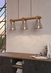 заказать 43952 Люстра CAWTON, 3X40W (E27), L760, B160, H1100, сталь, дерево, коричневый