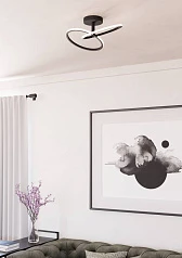 902144 Светодиодный настенно-потолочный светильник с регулировкой цветовой температуры CONGIUNTI, 12W(LED), 2700K, 4000K, 6500K, 1500lm, сталь, черный