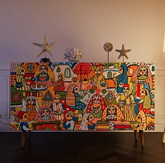 Комод "Berber" три дверки 1 принт арт BB01/Print_01