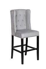 фото Дизайнерский барный стул Skipton Grey Velvet в интерьере