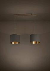 купить красивые 390336 Люстра SANTANDRIA, 2X40W (E27), L1050, B350, H1500, сталь, дерево, матовая латунь, коричневый/текстиль, капучино, латунь в интернет-магазине