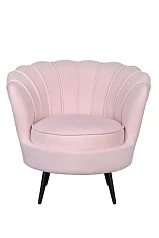 фото Низкое кресло ракушка Pearl розовый V2 на черных ножках
