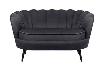 Дизайнерский диван Pearl Double Black на черных ножках в интерьере