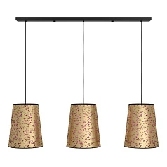 390293 Люстра CASTUERA, 3X25W (E27), L1310, B300, H1500, сталь, черный/бумага декорированная розовыми лепестками, золотой, розовый в интерьере