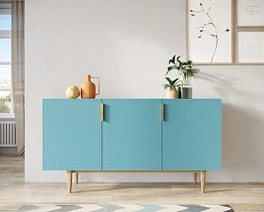 стильный Комод с тремя дверками "Line" LN02/GR1/blue