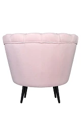 заказать Низкое кресло ракушка Pearl розовый V2 на черных ножках