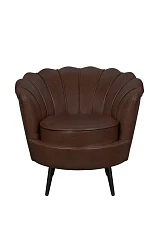 заказать Низкое кресло ракушка Pearl Brown V2 на черных ножках