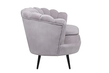 Диван ракушка Pearl Double Grey на черных ножках