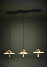 фото 390272 Люстра диммируемая PARAGUAY, 3X12W (LED), 3000K, 4080lm, L970, B270, H1500, сталь, черный, матовая латунь/пластик, белый