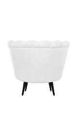 Низкое кресло ракушка Pearl White на черных ножках в интернет-магазине